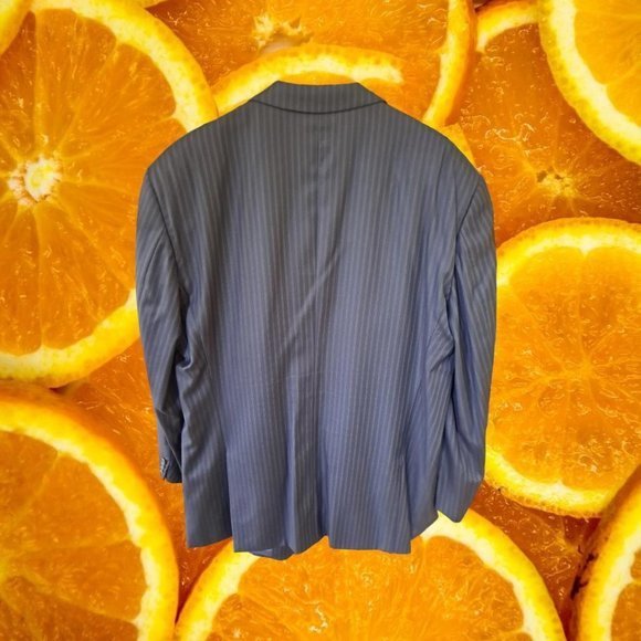 ARMANI Collezioni‎ Blue Pinstripe Suit Jacket Size 46L - Picture 8 of 8